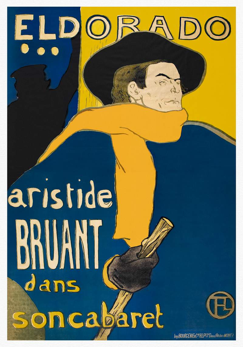Les Ambassadeurs: Aristide Bruant (1892) print by Henri de Toulouse–Lautrec. Original from Minneapolis Institute of…