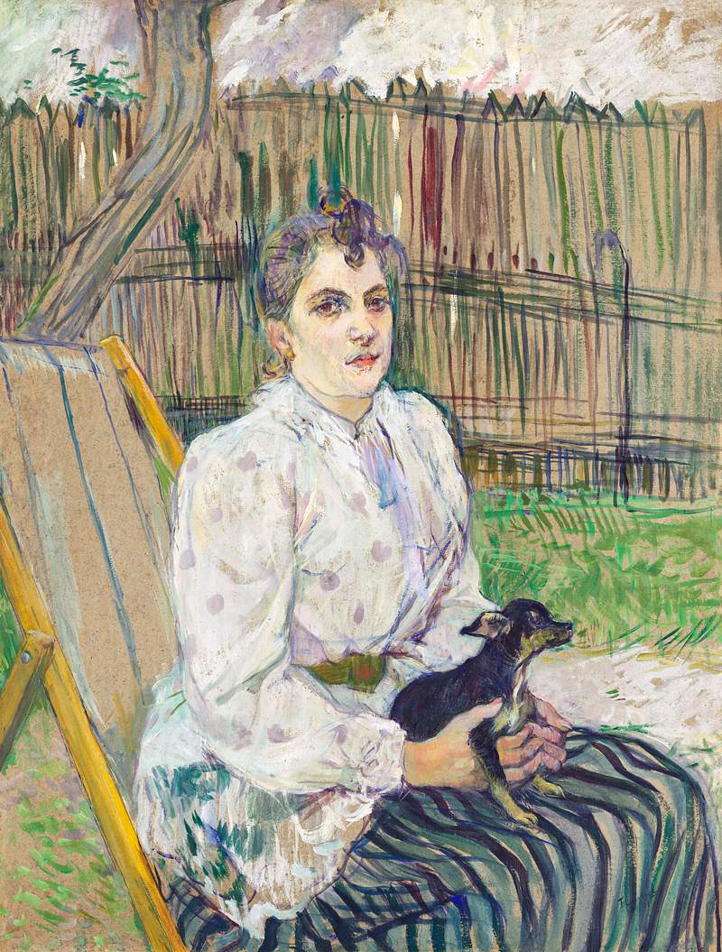 Lady with a Dog (1891) painting in high resolution by Henri de Toulouse–Lautrec. Original from National Gallery of Art.…