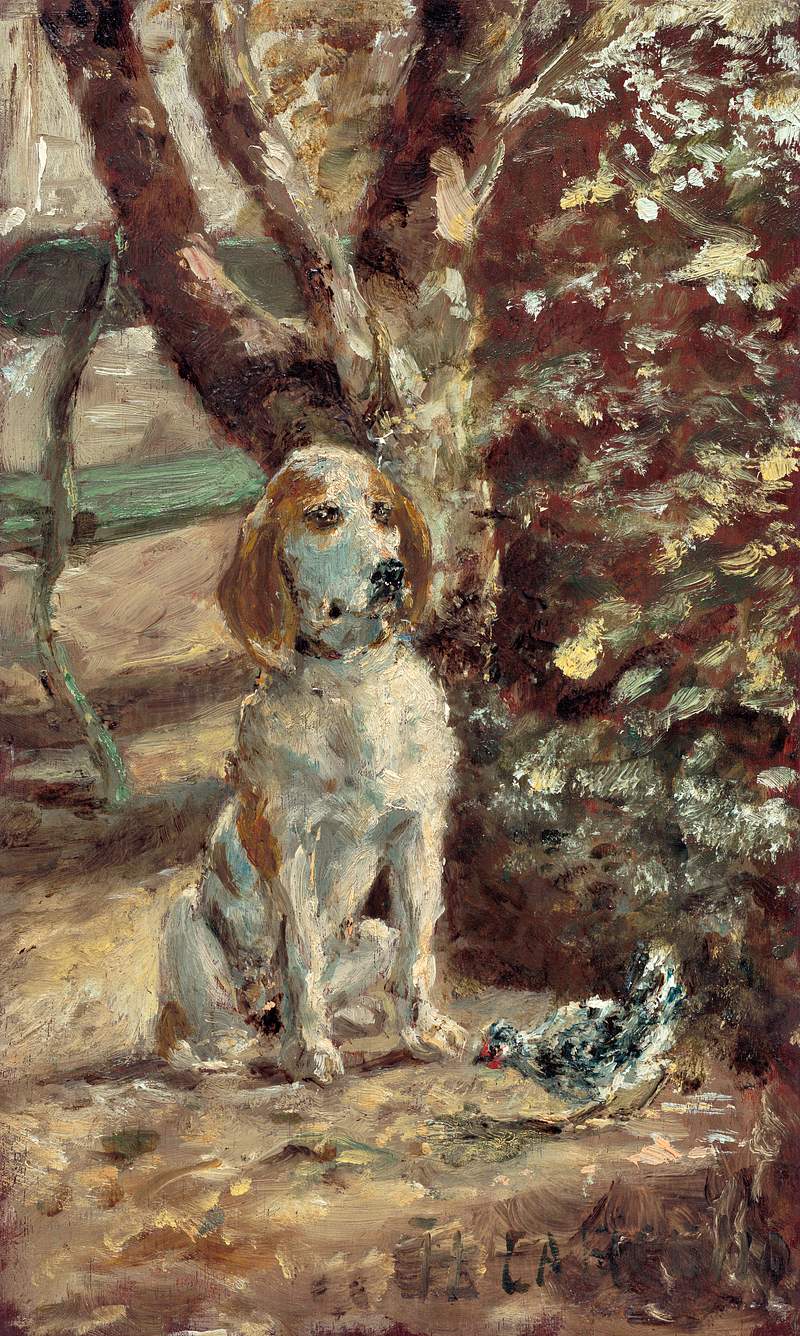 The Artist's Dog Flèche (ca.1881) painting in high resolution by Henri de Toulouse–Lautrec. Original from…
