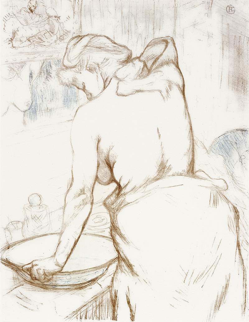 Washing (1896) print in high resolution by Henri de Toulouse–Lautrec. Original from The MET Museum. Digitally enhanced…