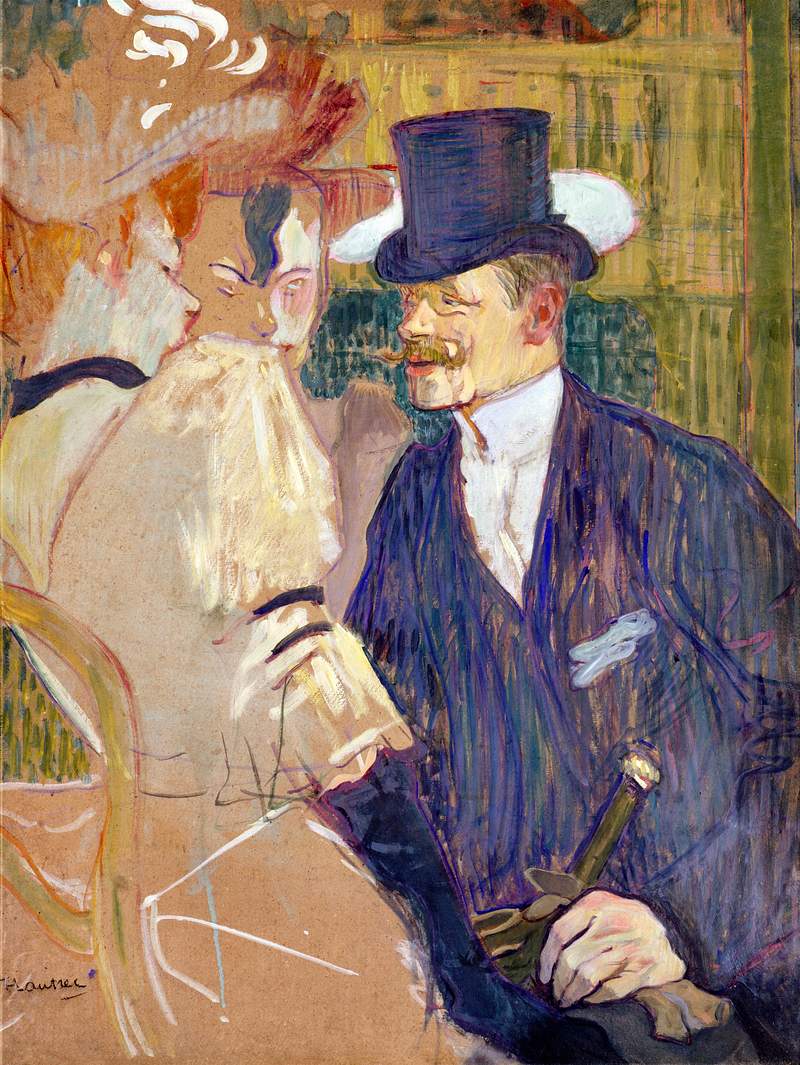 The Englishman (William Tom Warrener, 1861–1934) at the Moulin Rouge (1892) painting in high resolution by Henri de…