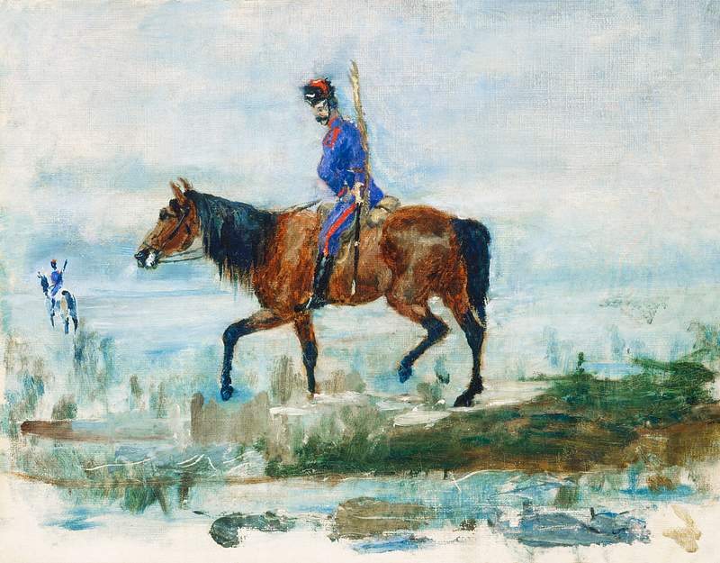 Hussars (1878) painting in high resolution by Henri de Toulouse–Lautrec. Original from National Gallery of Art.…