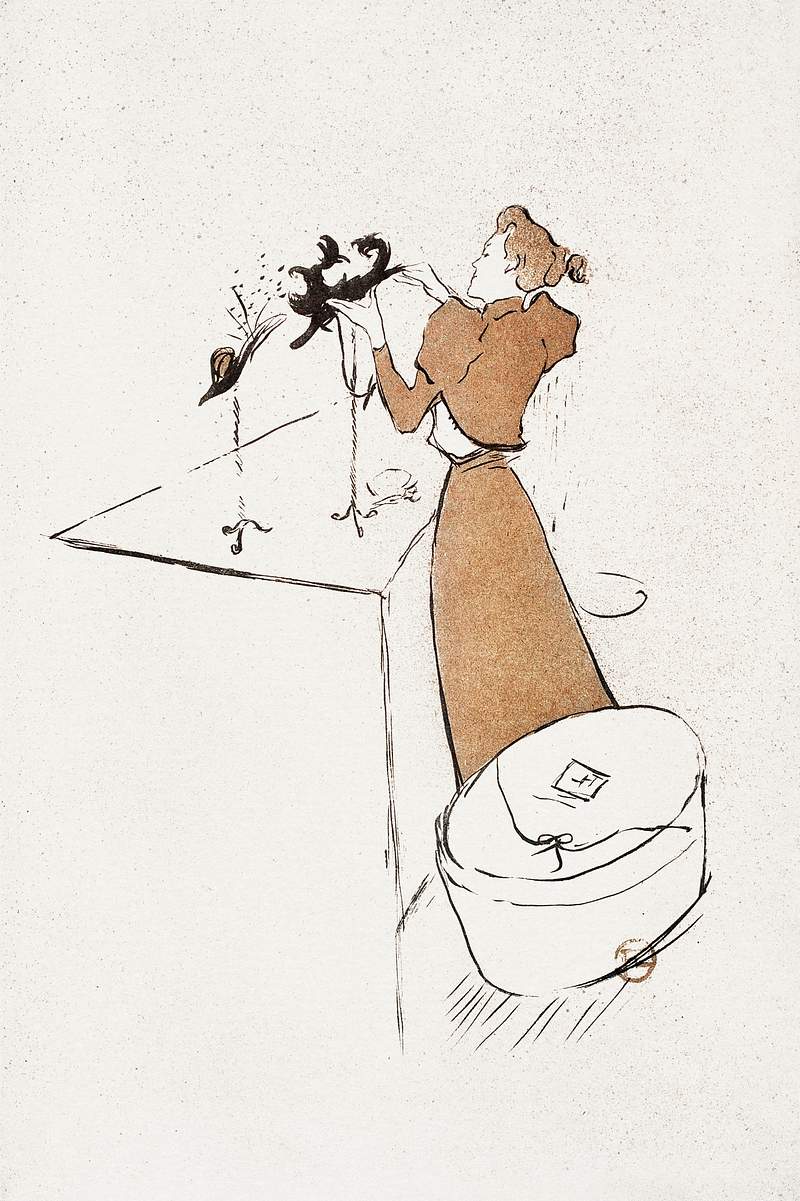 La Modiste, Renée Vert (1893) print by Henri de Toulouse–Lautrec. Original from The Public Institution Paris…
