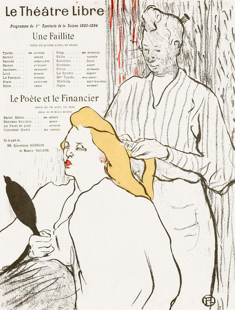 Le coiffeur (1893) print in high resolution by Henri de Toulouse–Lautrec. Original from Museum of New Zealand Te Papa…