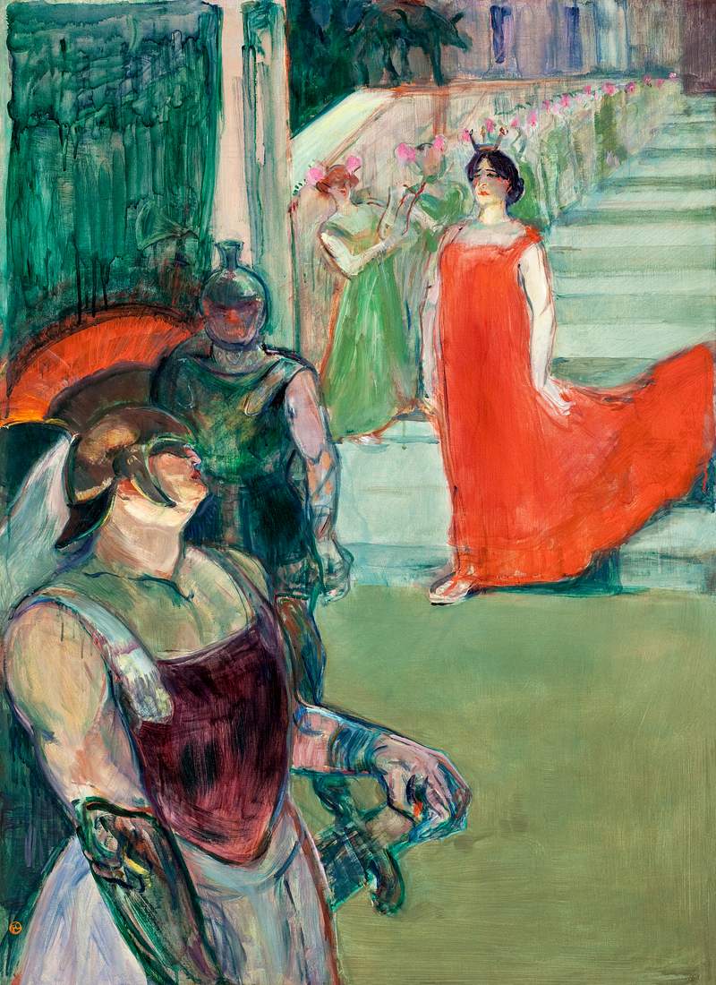 The Opera Messalina at Bordeaux (Messaline descend l'escalier bordé de figurants) (ca. 1900–1901) painting in…