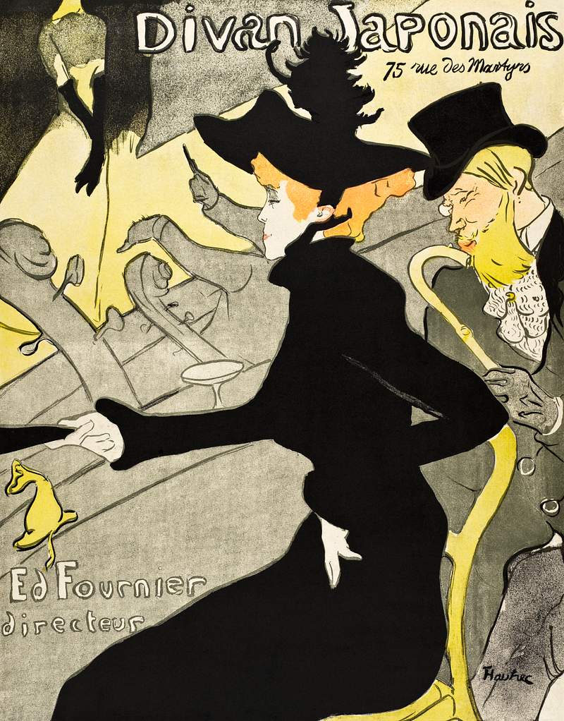 Divan Japonais (ca. 1892–1893) print in high resolution by Henri de Toulouse–Lautrec. Original from Los Angeles…