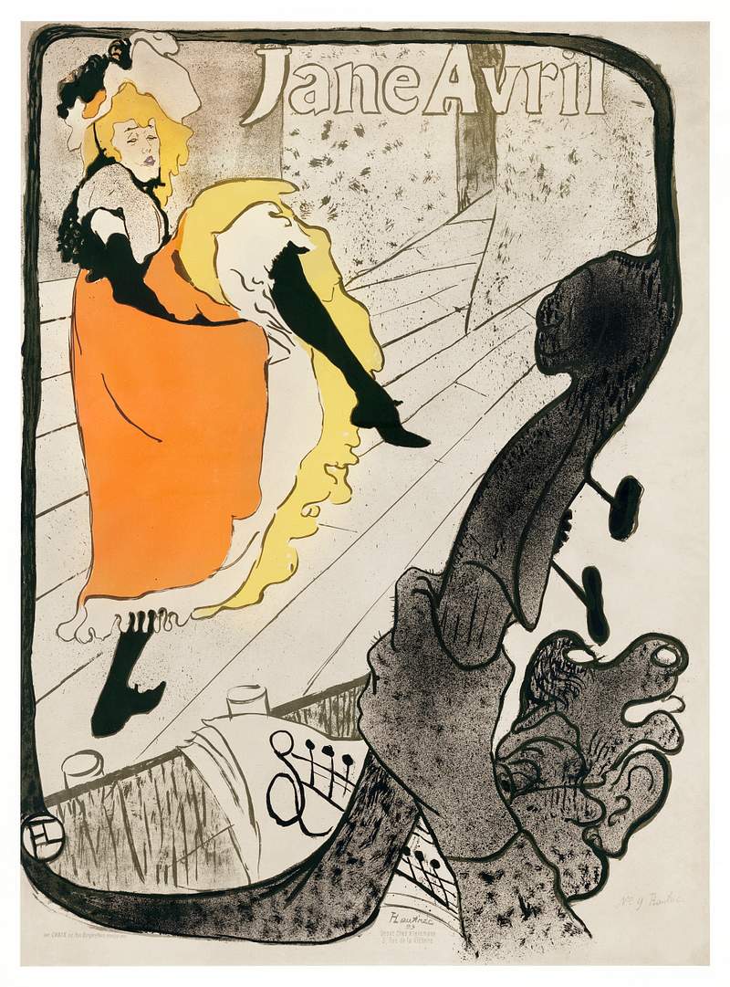 Jane Avril (1893) print by Henri de Toulouse–Lautrec. Original from Los Angeles County Museum of Art. Digitally…