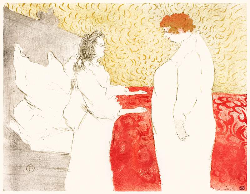 Woman in Bed, Profile (Femme au lit, profil) (1896) print in high resolution by Henri de Toulouse–Lautrec. Original…
