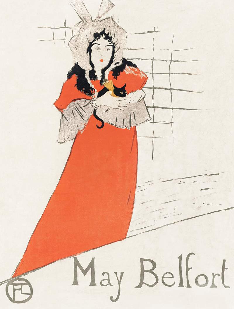 May Belfort (1895) print in high resolution by Henri de Toulouse–Lautrec. Original from The Rijksmuseum. Digitally…