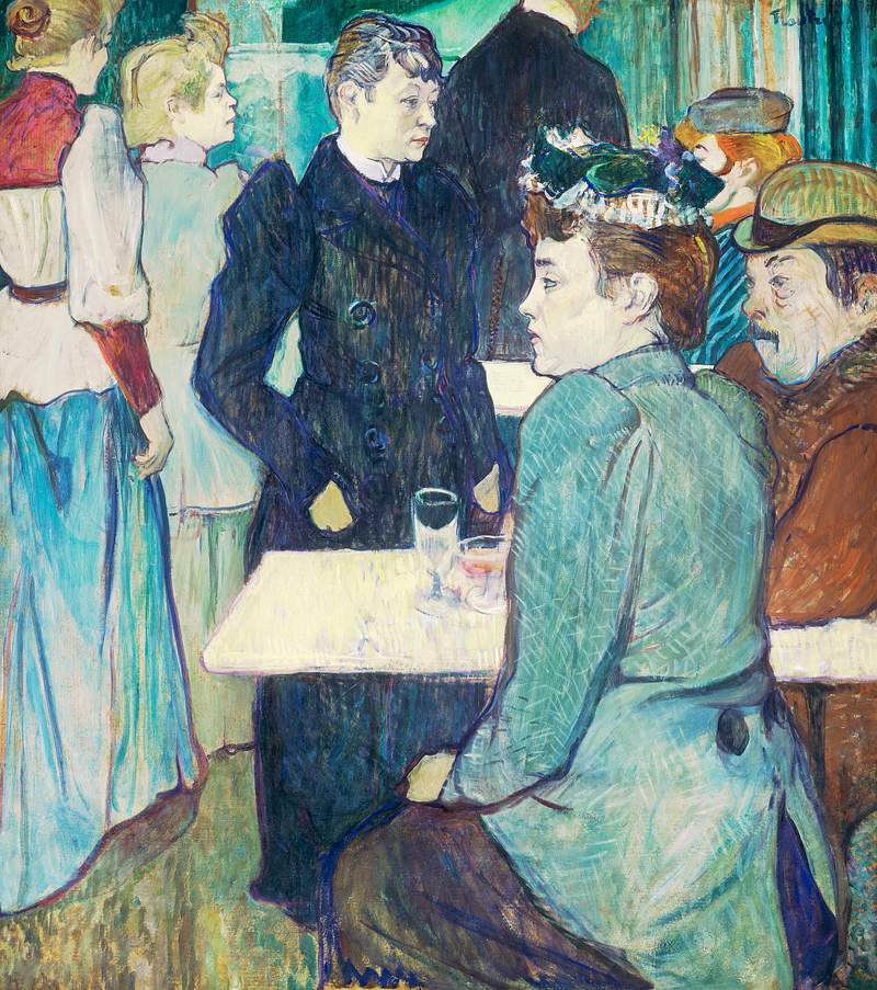 A Corner of the Moulin de la Galette (1892) painting in high resolution by Henri de Toulouse–Lautrec. Original from…