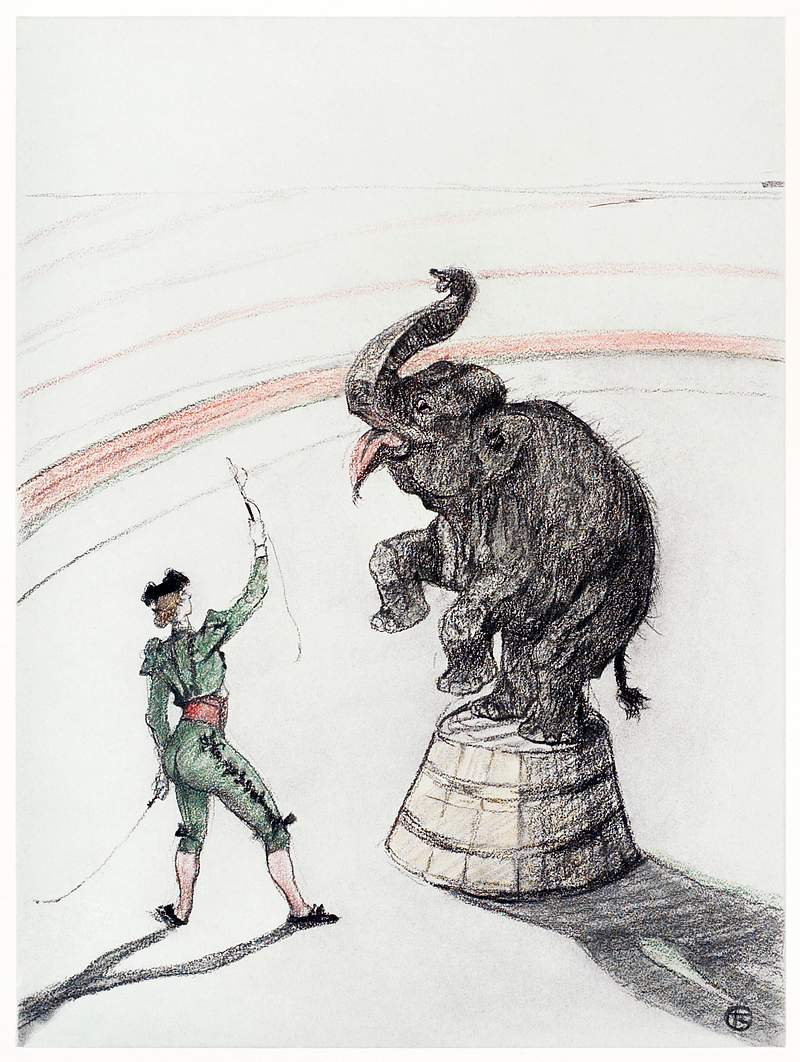 Elephant en liberte (1899) print in high resolution by Henri de Toulouse–Lautrec. Original from New York Public…