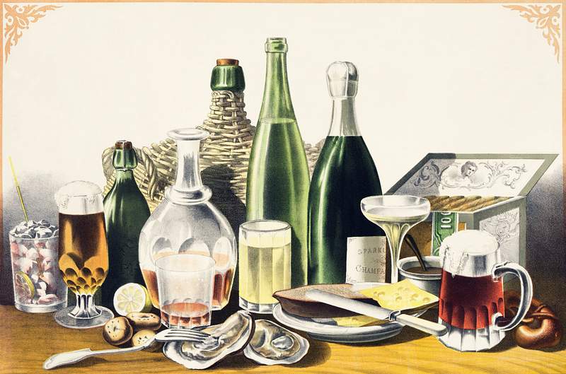Advertisement: The Best Wines, Liquors, Ales… | Free public domain illustration Advertisement: The Best Wines, Liquors, Ales & Lager Beer, we are selling Here by L.N Rosenthal. Original from Library of…