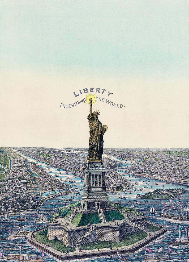 The Great Bartholdi Statue, Liberty Enlightening the World, published by Currier & Ives. Original from Library of Congress. Digitally enhanced by rawpixel. The Great Bartholdi Statue, Liberty Enlightening the World, published by Currier & Ives. Original from Library of Congress.…