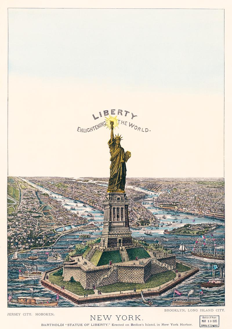 The Great Bartholdi Statue, Liberty Enlightening the World, published by Currier & Ives. Original from Library of Congress. Digitally enhanced by rawpixel. The Great Bartholdi Statue, Liberty Enlightening the World, published by Currier & Ives. Original from Library of Congress.…