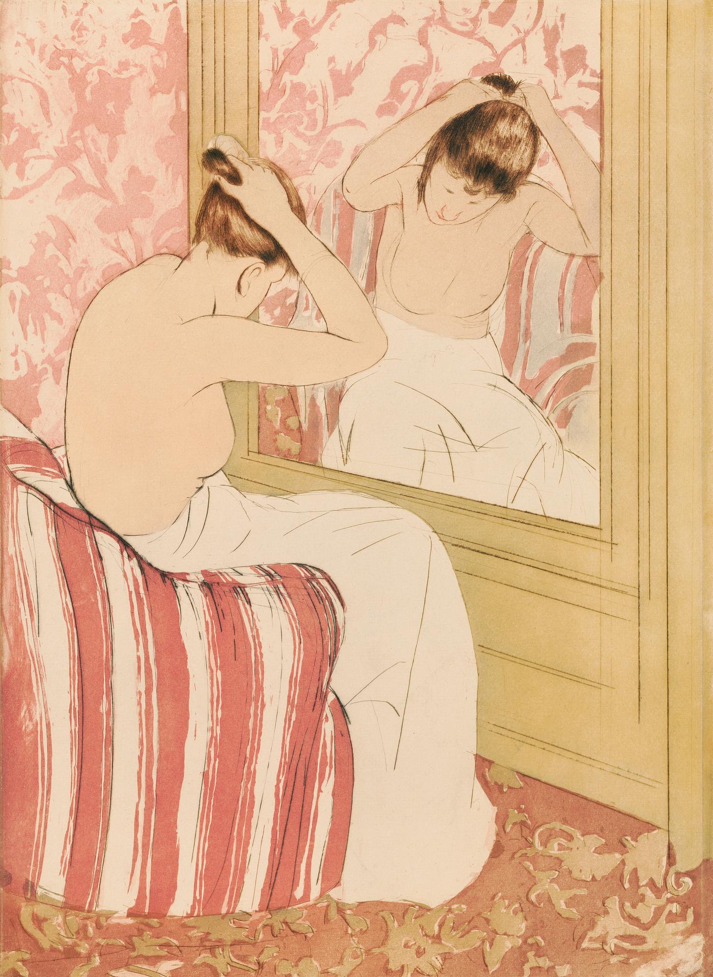 The Coiffure illustration by Mary Cassatt (1844-1926). Original from Library of Congress. Digitally enhanced by rawpixel. The Coiffure illustration by Mary Cassatt (1844-1926). Original from Library of Congress. Digitally enhanced by rawpixel.
