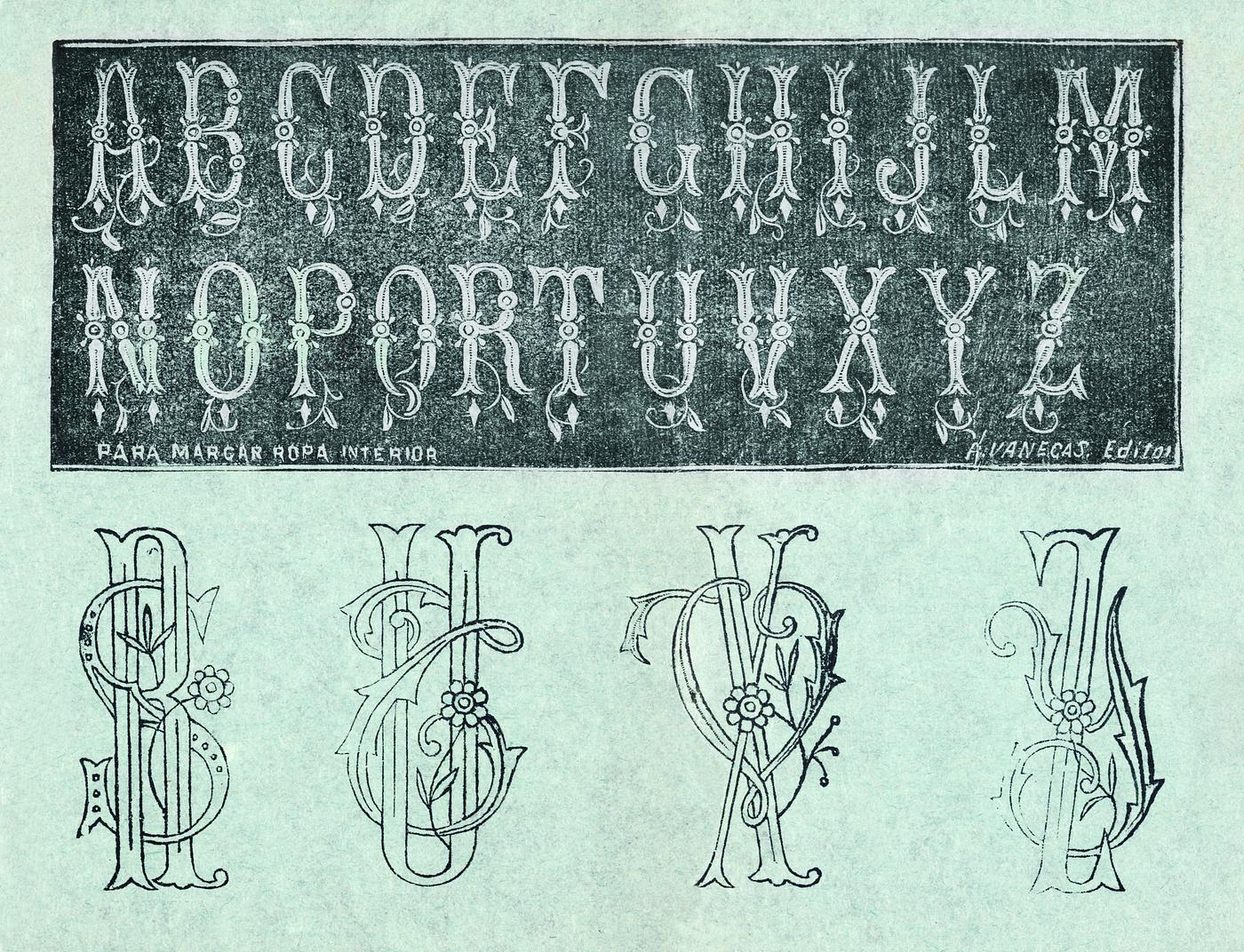 Embroidery samples, plate number 30 by Jose Guadalupe Posada (1852-1913. Original from Library of Congress. Digitally... Embroidery samples, plate number 30 by Jose Guadalupe Posada (1852-1913. Original from Library of Congress. Digitally...