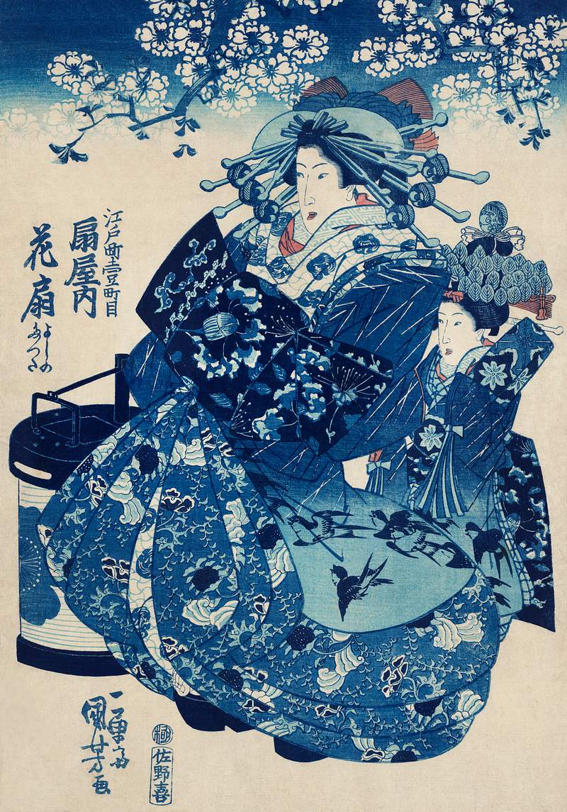 Ogiya uchi Hanaogi by Utagawa Kuniyoshi (1753-1806), translated The Courtesan Hanao of Ogi-ya, a traditional Japanese ukiyo-e…