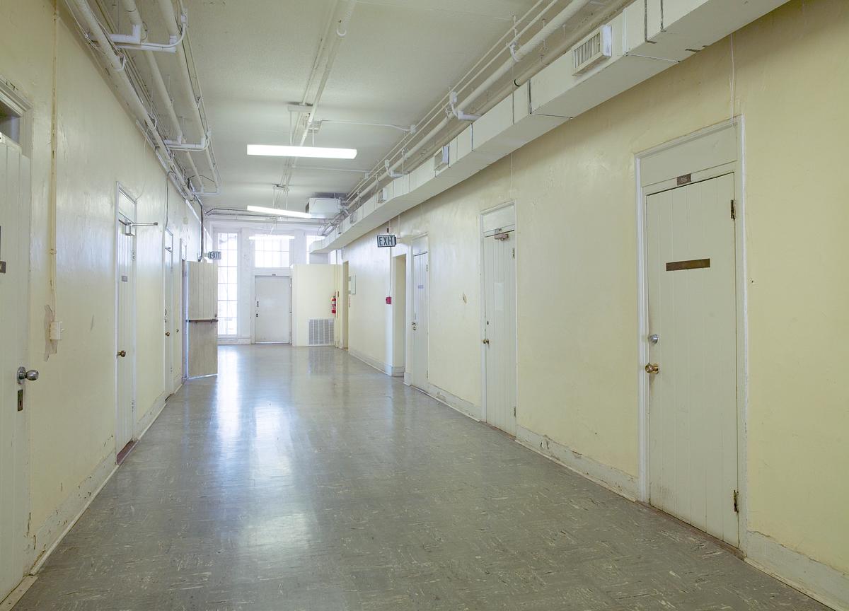 Mental hospital hallway. Original image from Carol M. Highsmith's America,  Library of Congress collection. Digitally enhanced by rawpixel.