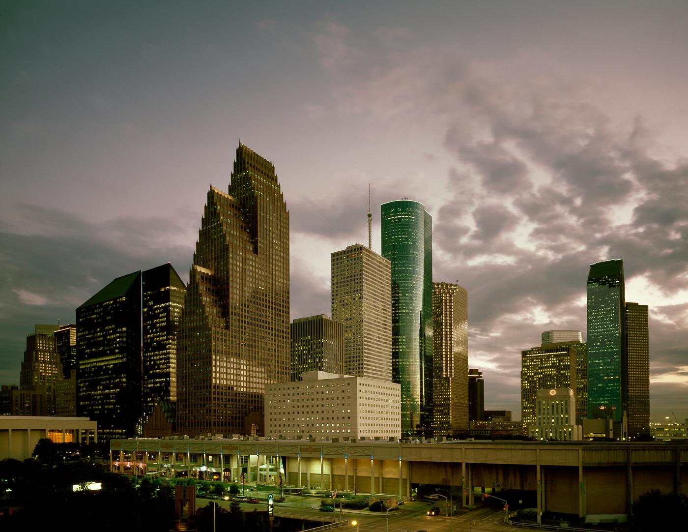 Houston, Texas at dusk. Original image from Carol M. Highsmith’s America, Library of Congress collection. Digitally... Houston, Texas at dusk. Original image from Carol M. Highsmith’s America, Library of Congress collection. Digitally...