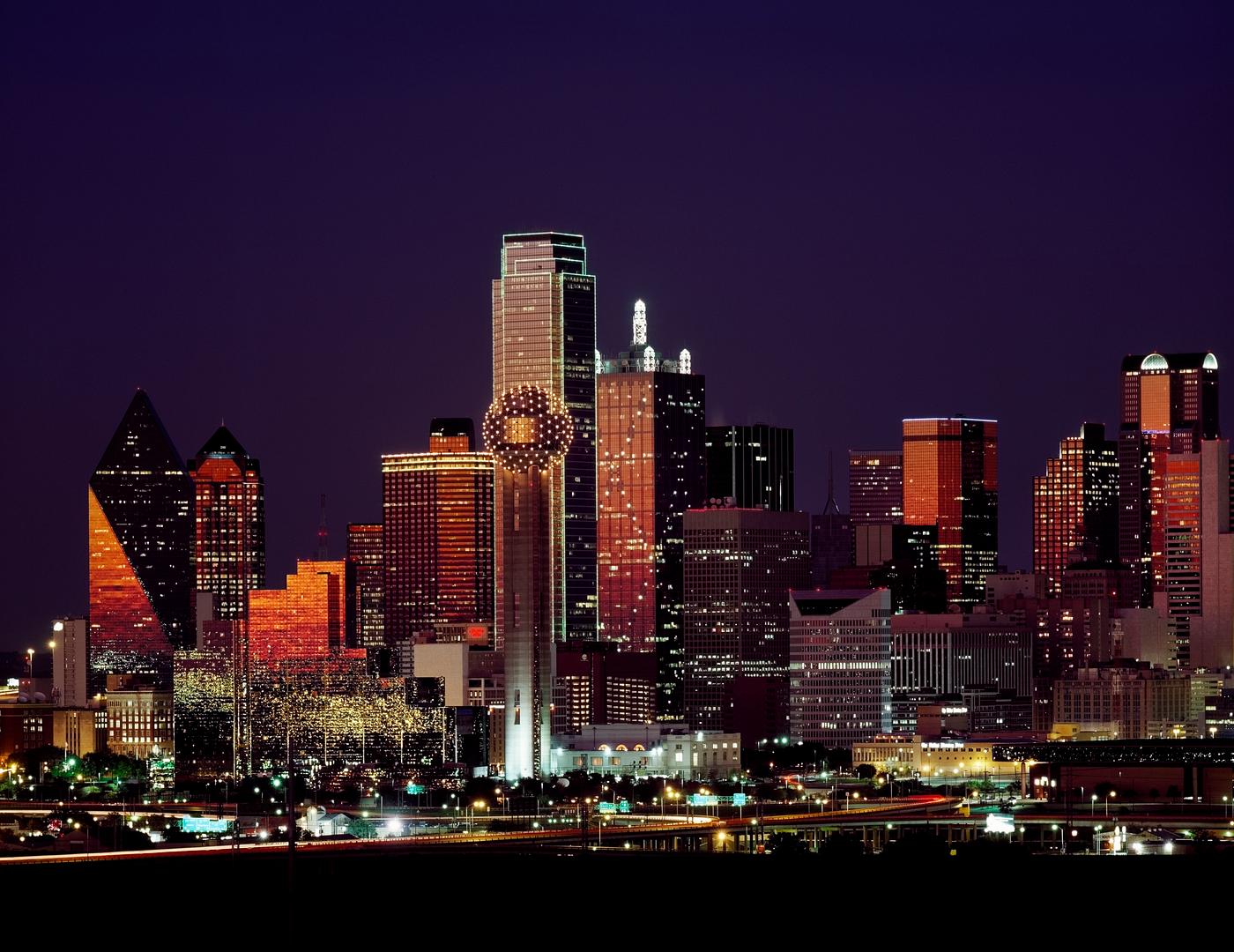 Dusk view of the Dallas, Texas skyline. Original image from Carol M. Highsmith’s America, Library of Congress... Dusk view of the Dallas, Texas skyline. Original image from Carol M. Highsmith’s America, Library of Congress...