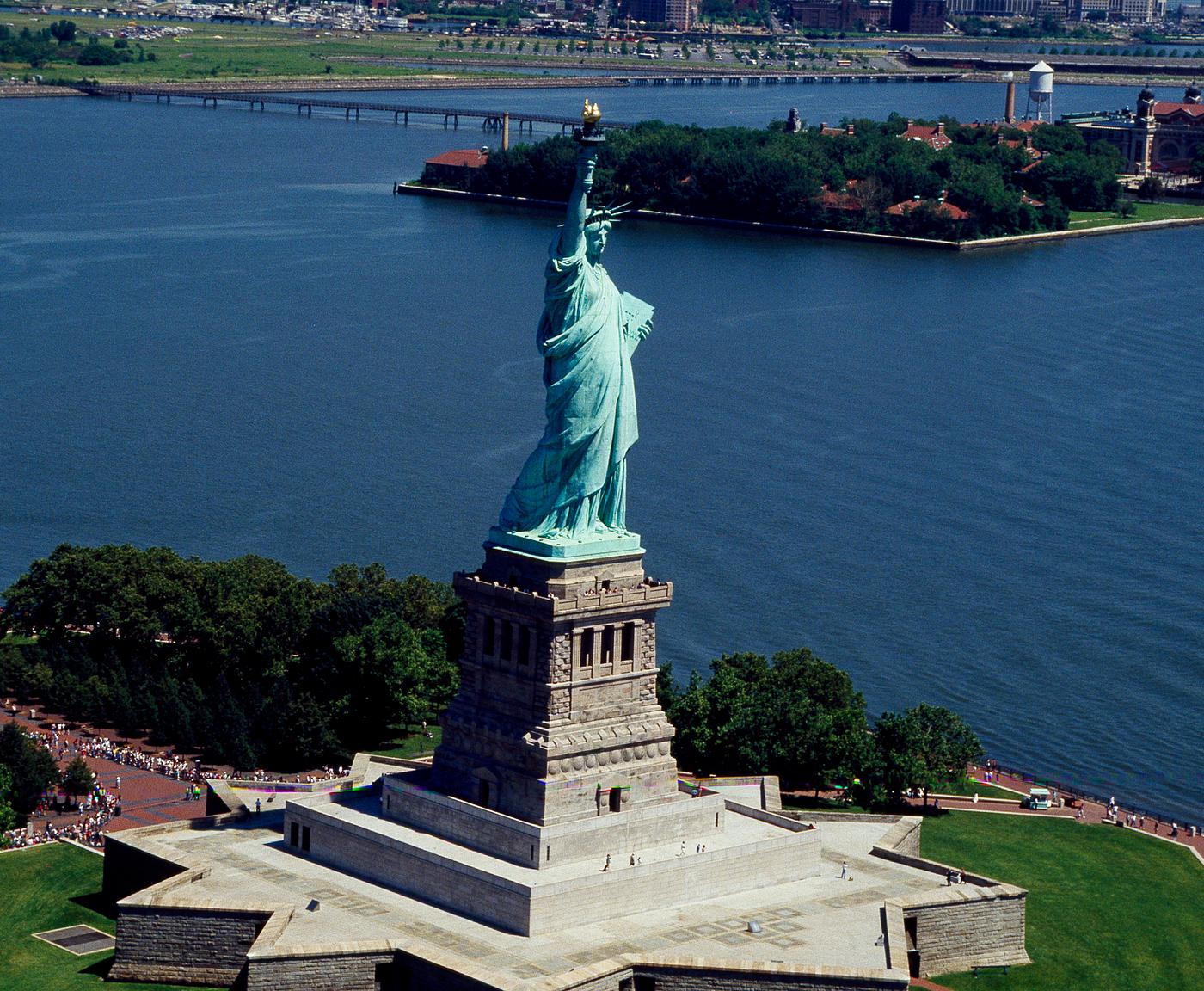 Statue of Liberty with Ellis Island in the background. Original image from Carol M. Highsmith’s America, Library of... Statue of Liberty with Ellis Island in the background. Original image from Carol M. Highsmith’s America, Library of...