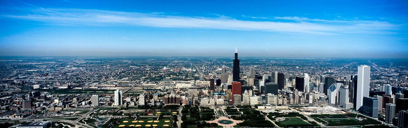 Aerial view of Chicago. Original image from Carol M. Highsmith’s America, Library of Congress collection. Digitally... Aerial view of Chicago. Original image from Carol M. Highsmith’s America, Library of Congress collection. Digitally...