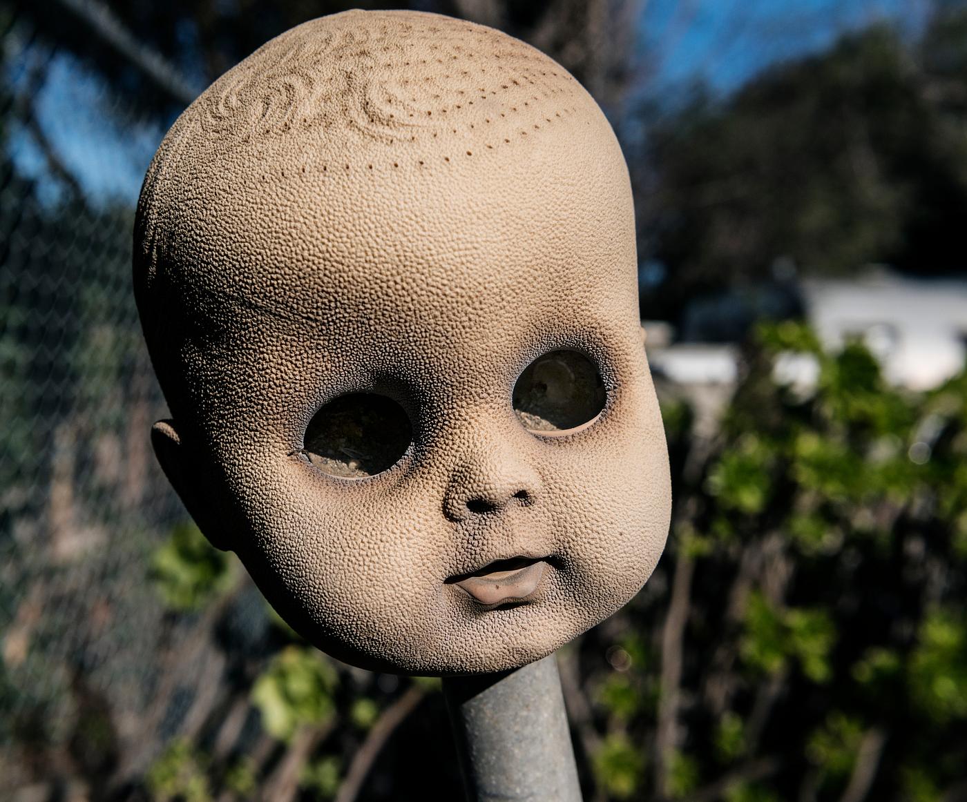 A doll's head at Grandma Prisbrey's Bottle Village in Simi Valley, California. Original image from Carol M.... A doll's head at Grandma Prisbrey's Bottle Village in Simi Valley, California. Original image from Carol M....