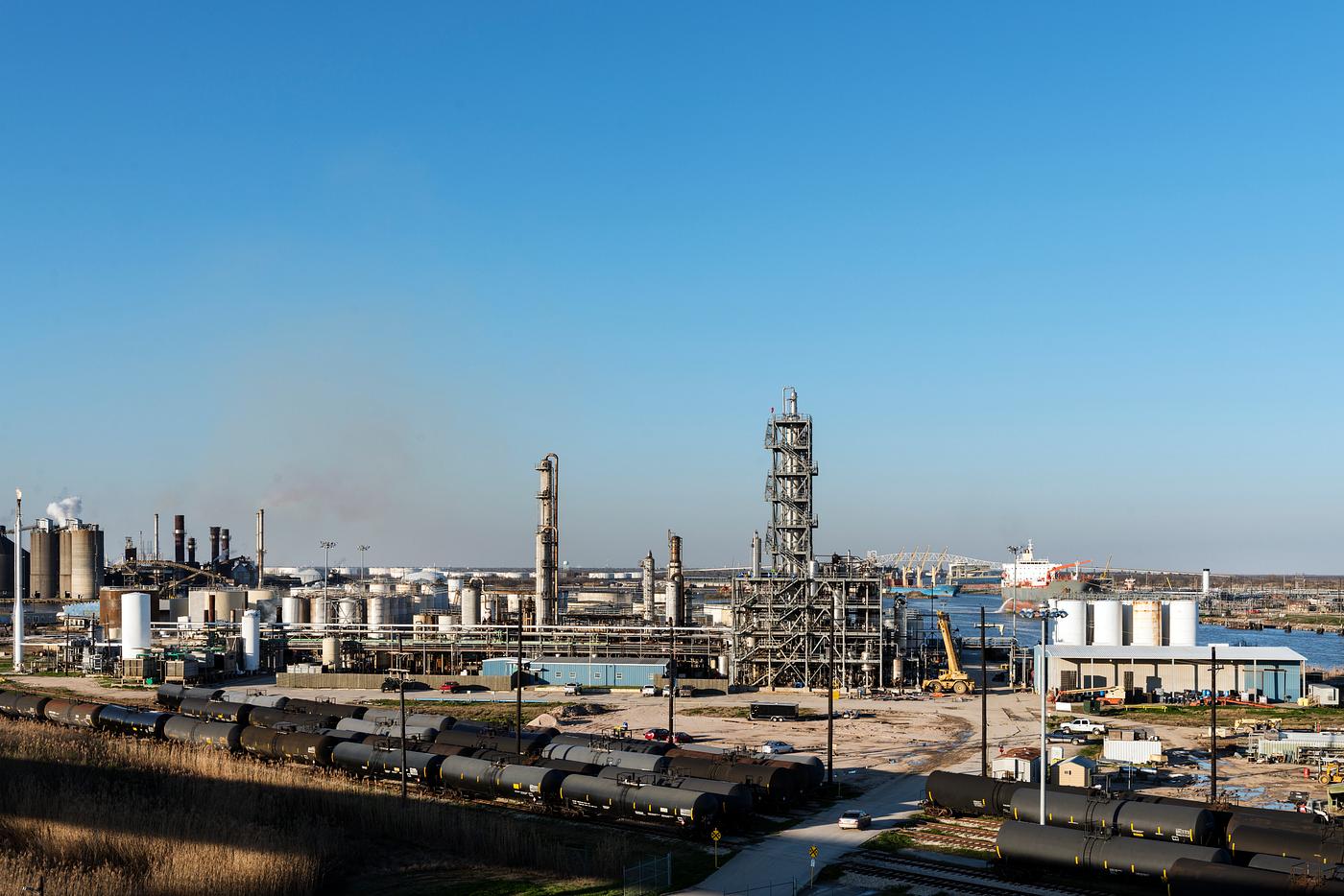 Industrial scene along the road from Port Arthur to Sabine Pass, Texas. Original image from Carol M. Highsmith’s... Industrial scene along the road from Port Arthur to Sabine Pass, Texas. Original image from Carol M. Highsmith’s...