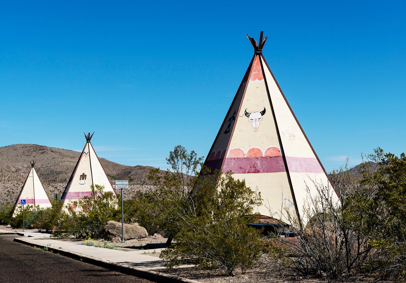 Tipi-themed rest stop in arid Big Bend Ranch State Park in Brewster County, Texas. Original image from Carol M. Highsmith... Tipi-themed rest stop in arid Big Bend Ranch State Park in Brewster County, Texas. Original image from Carol M. Highsmith...