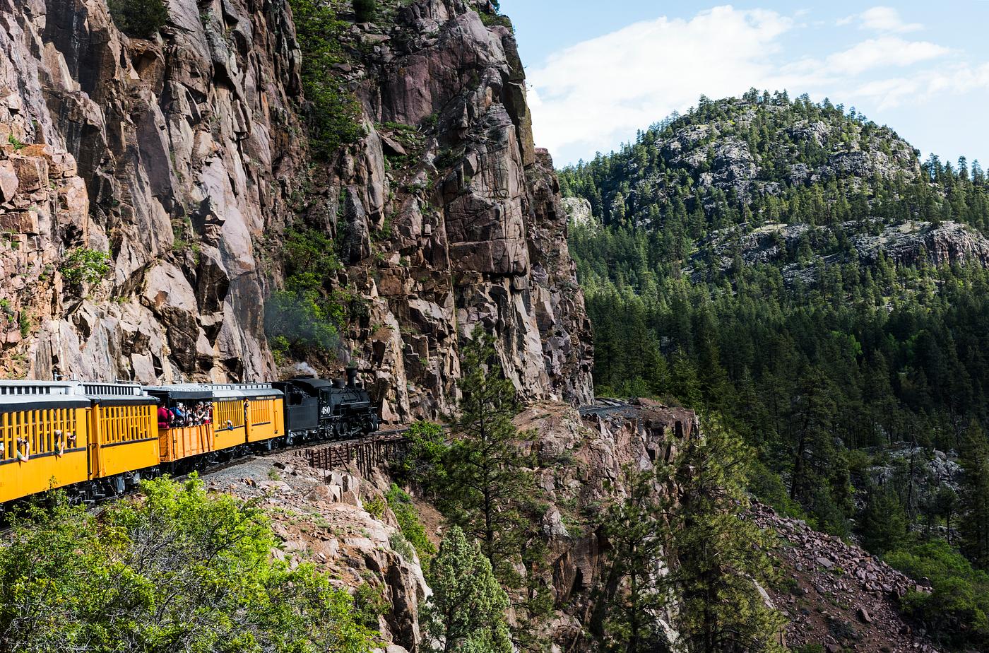 A Durango & Silverton Narrow Gauge Railroad (D&SNG) above the Animas River Valley in La Plata County, Colorado USA... A Durango & Silverton Narrow Gauge Railroad (D&SNG) above the Animas River Valley in La Plata County, Colorado USA...