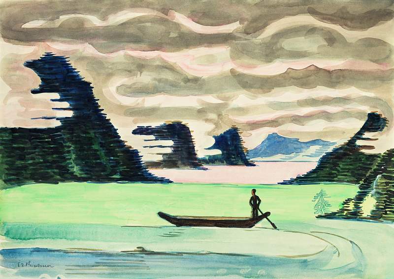 Mountain Lake (ca.1930) painting in high resolution by Ernst Ludwig Kirchner. Original from The Detroit Institute of Arts.…