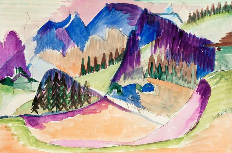 Mountain Landscape (ca.1923–1926) painting in high resolution by Ernst Ludwig Kirchner. Original from The Detroit…