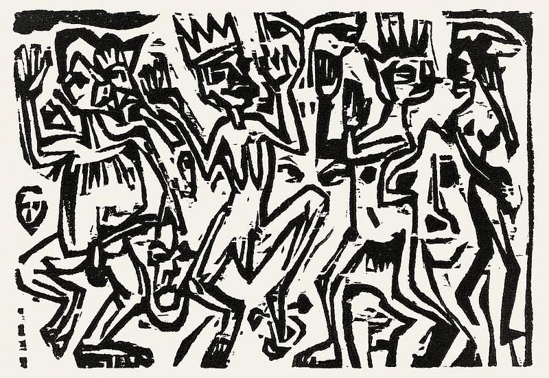 Die Irren III (1912–1923) print in high resolution by Ernst Ludwig Kirchner. Original from The Detroit Institute of…