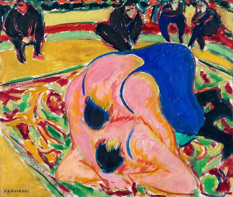 Wrestlers in a Circus (1909) painting in high resolution by Ernst Ludwig Kirchner. Original from The Cleveland Museum of Art.…