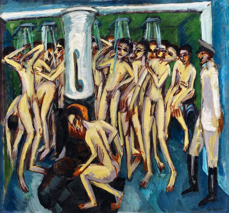Artillerymen (ca.1914–1915) painting in high resolution by Ernst Ludwig Kirchner. Original from Statens Museum for…