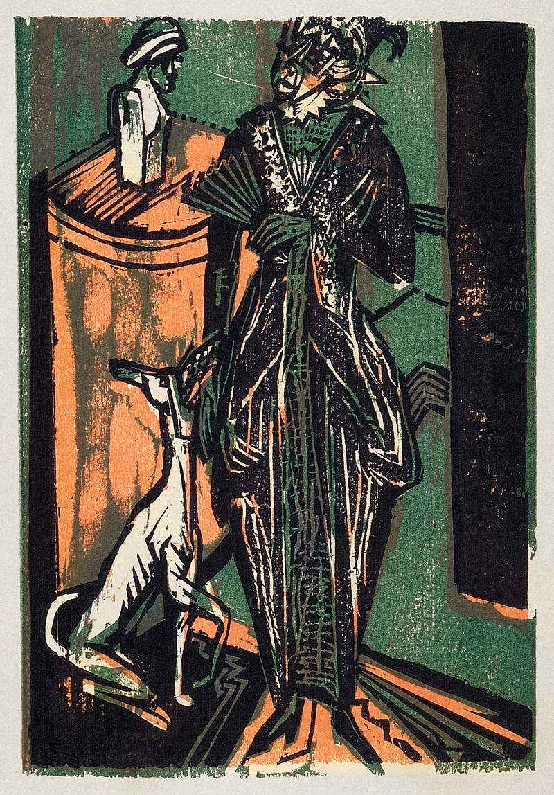 Catalogue of the exhibition of dresses from the needlework salon of Mrs. Eucken (1916) by Ernst Ludwig Kirchner. Original…