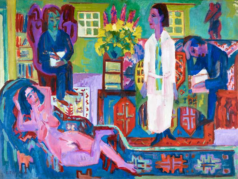 Modern Bohemia (1924) painting in high resolution by Ernst Ludwig Kirchner. Original from The Minneapolis Institute of Art.…