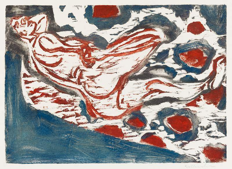 Liegender Akt, Reclining Nude (1907) by Ernst Ludwig Kirchner. Original from Yale University Art Gallery. Digitally enhanced…