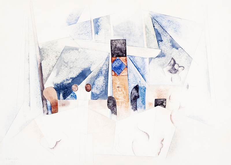 Bermuda Landscape No. 1 (1917) painting in high resolution by Charles Demuth. Original from The Barnes Foundation. Digitally…
