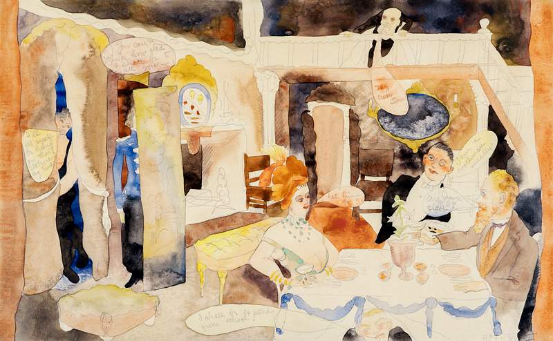 Lulu and Alva Schön at Lunch (1918) painting in high resolution by Charles Demuth. Original from The Barnes Foundation.…