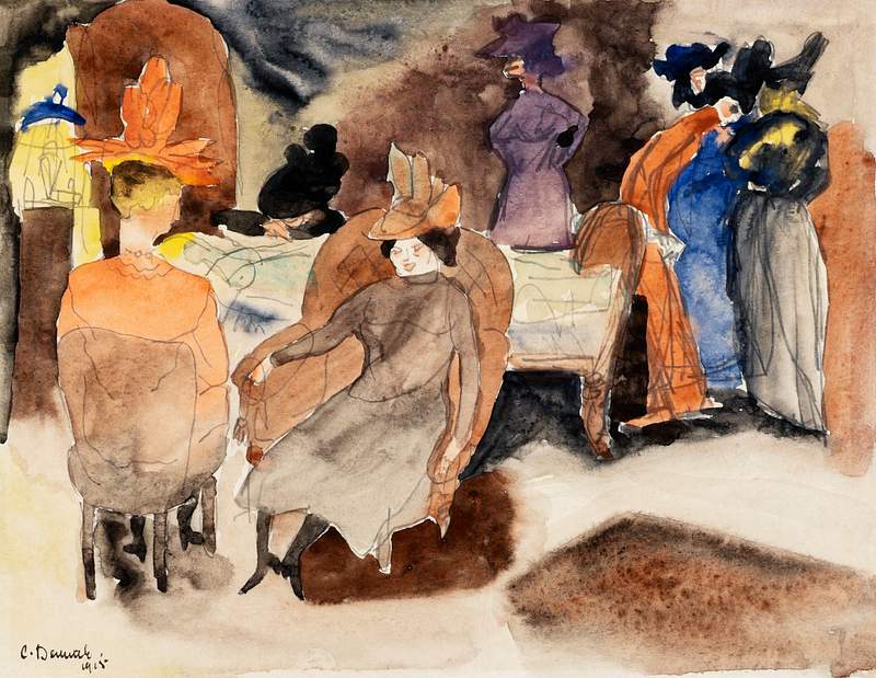 The Death of Nana (1915) painting in high resolution by Charles Demuth. Original from The Barnes Foundation. Digitally…