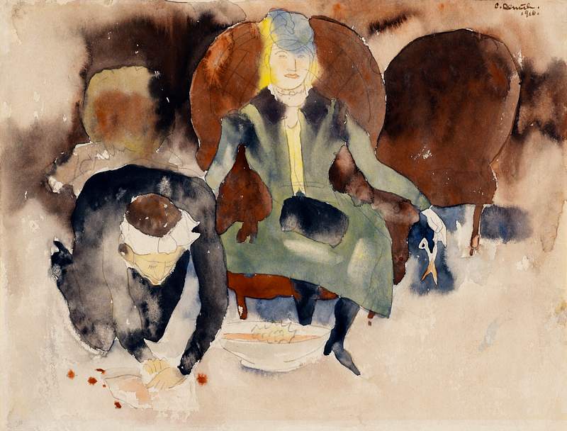 Scene after Georges Stabs Himself with the Scissors (1916) painting in high resolution by Charles Demuth. Original from The…