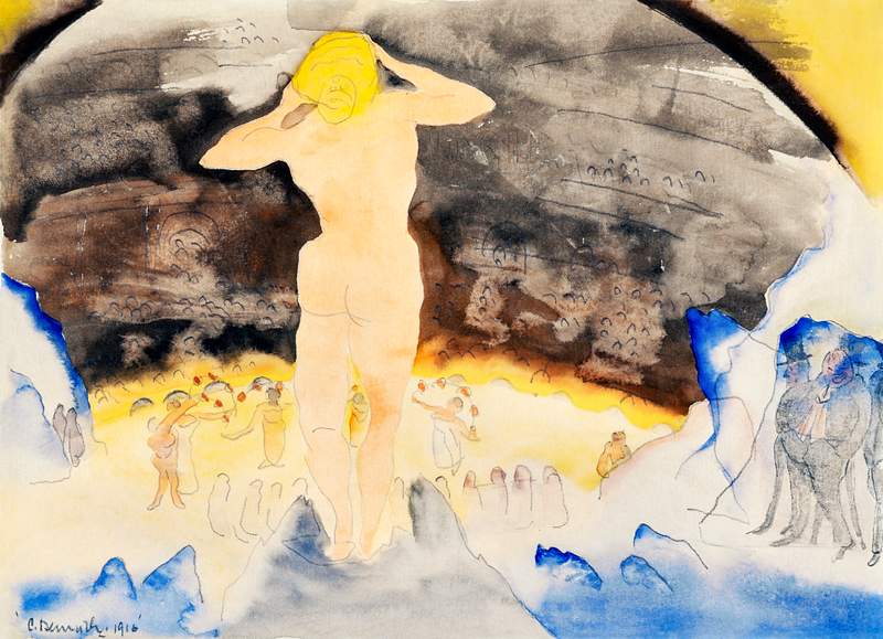 Count Muffat's First View of Nana at the Theatre (1916) painting in high resolution by Charles Demuth. Original from The…