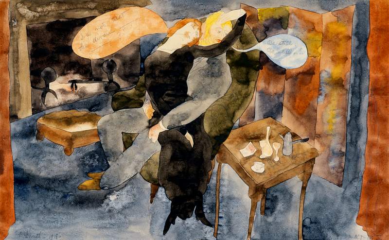 Lula and Alva Schön (1918) painting in high resolution by Charles Demuth. Original from The Barnes Foundation. Digitally…
