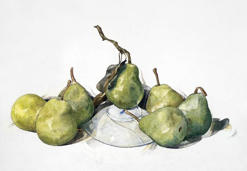 Green Pears (1929) by Charles Demuth. Original from Yale University Art Gallery. Digitally enhanced by rawpixel.