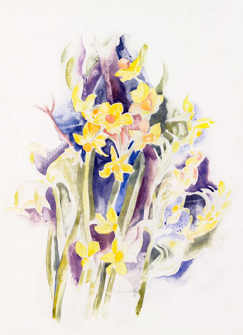 Small Daffodils (ca. 1914) painting in high resolution by Charles Demuth. Original from The MET Museum. Digitally enhanced by…