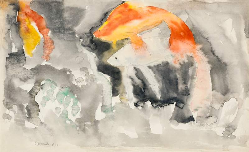 Fish Series, No. 5 (1917) painting in high resolution by Charles Demuth. Original from The MET Museum. Digitally enhanced by…