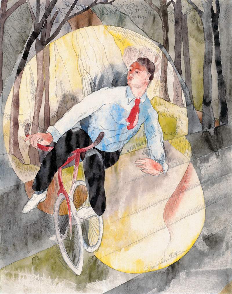 In Vaudeville, the Bicycle Rider (1919) painting in high resolution by Charles Demuth. Original from National Gallery of Art.…