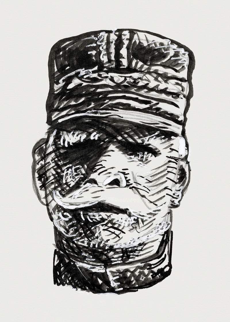 Portrait of General Joseph Jacques Césaire Joffre (ca. 1891–1941) drawing in high resolution by Leo Gestel.…