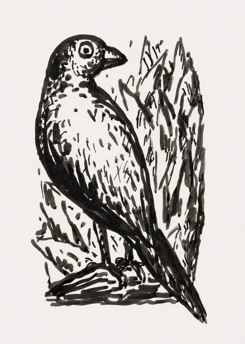 Bird (ca. 1891–1941) drawing in high resolution by Leo Gestel. Original from The Rijksmuseum. Digitally enhanced by…
